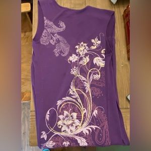 Purple floral sleeveless long wrap around size medium